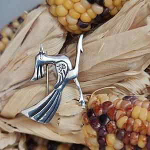 Adorable Vintage Sterling Roadrunner Pin